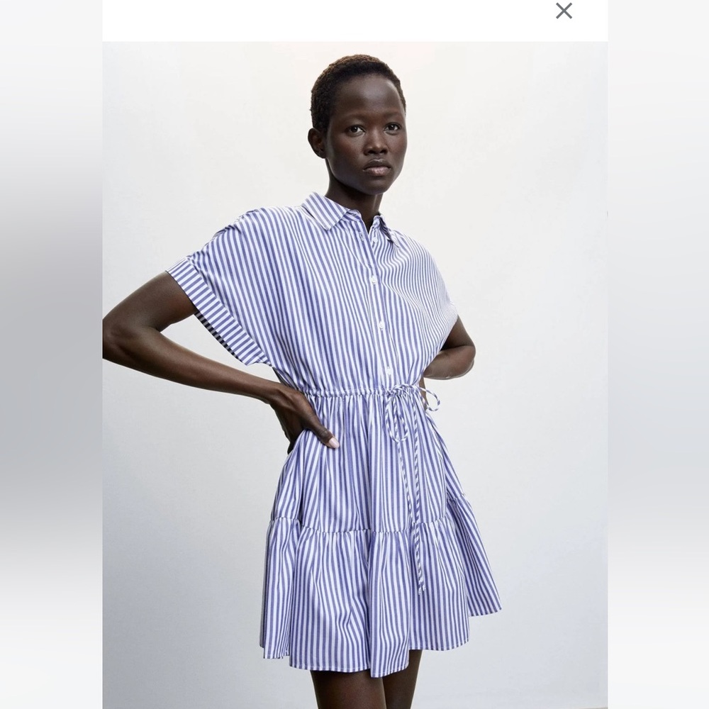 Mango striped a line dress